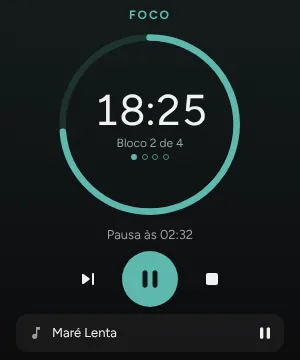 Janela flutuante do Pomodoro sobre outra aplicação